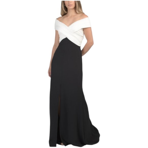 TADASHI SHOJI Two Toned Off The Shoulder Gown